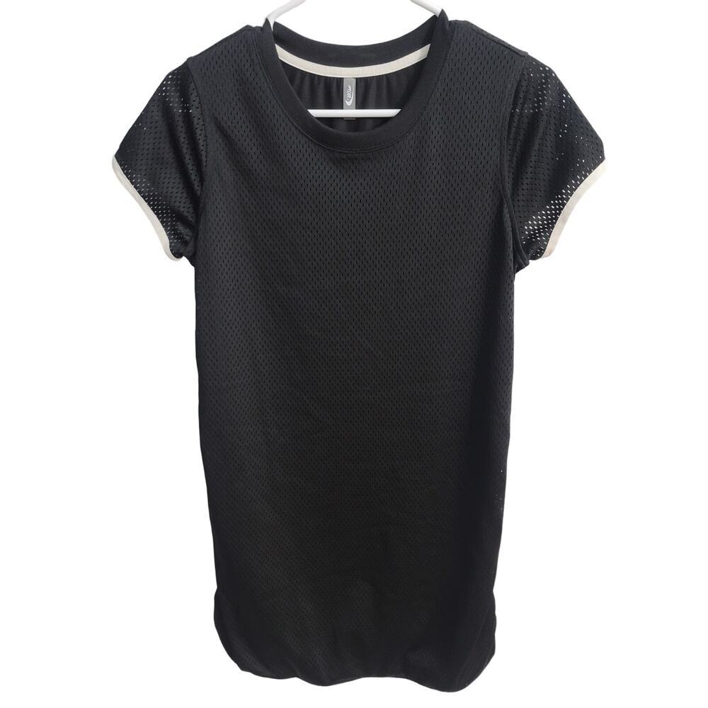 Mesh Jersey Long Shirt or Dress Black and White Size Small Womens